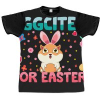 Eggcited For Easter Bunny Guinea Pig Rabbit Funny  Graphic T-shirt | Artistshot