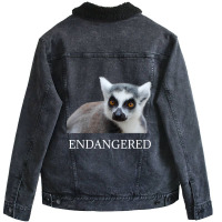 Endangered Animal Species Ringtailed Lemur Endange Unisex Sherpa-lined Denim Jacket | Artistshot