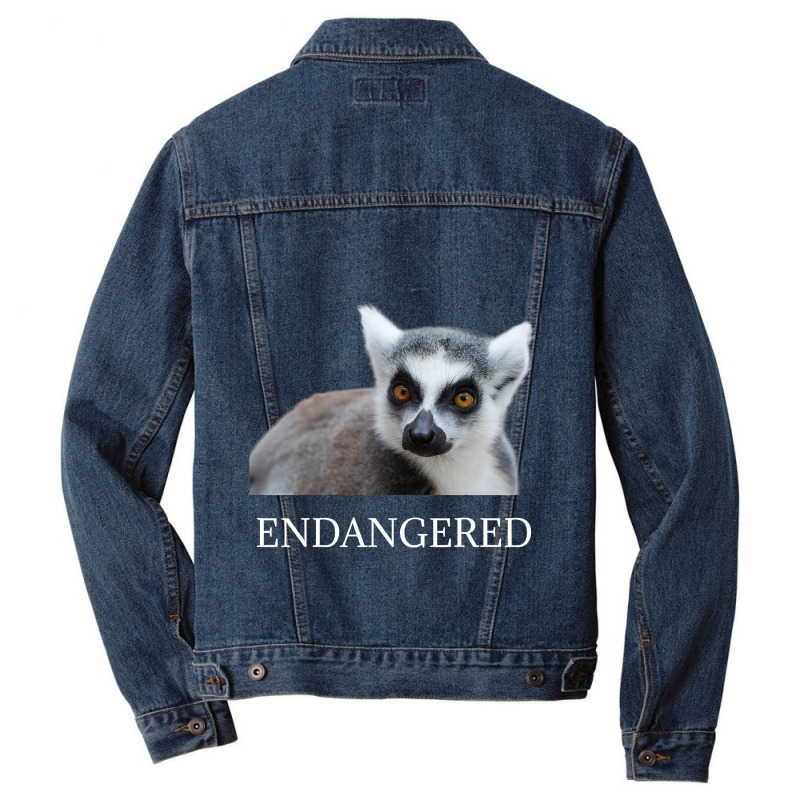 Endangered Animal Species Ringtailed Lemur Endange Men Denim Jacket | Artistshot