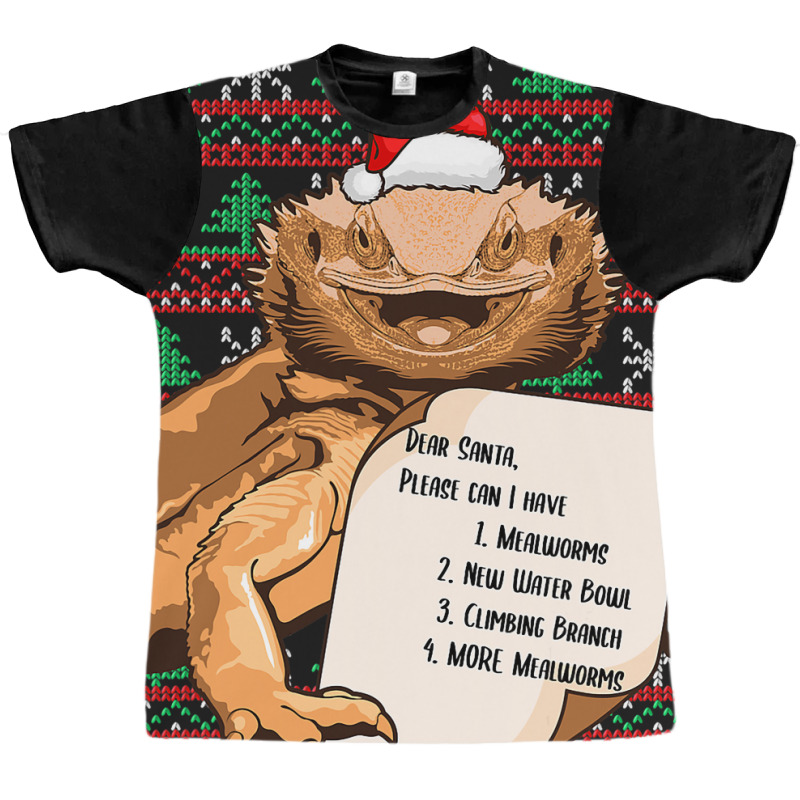 Funny Bearded Dragon Christmas Shirt Reptile Lover Graphic T-shirt | Artistshot