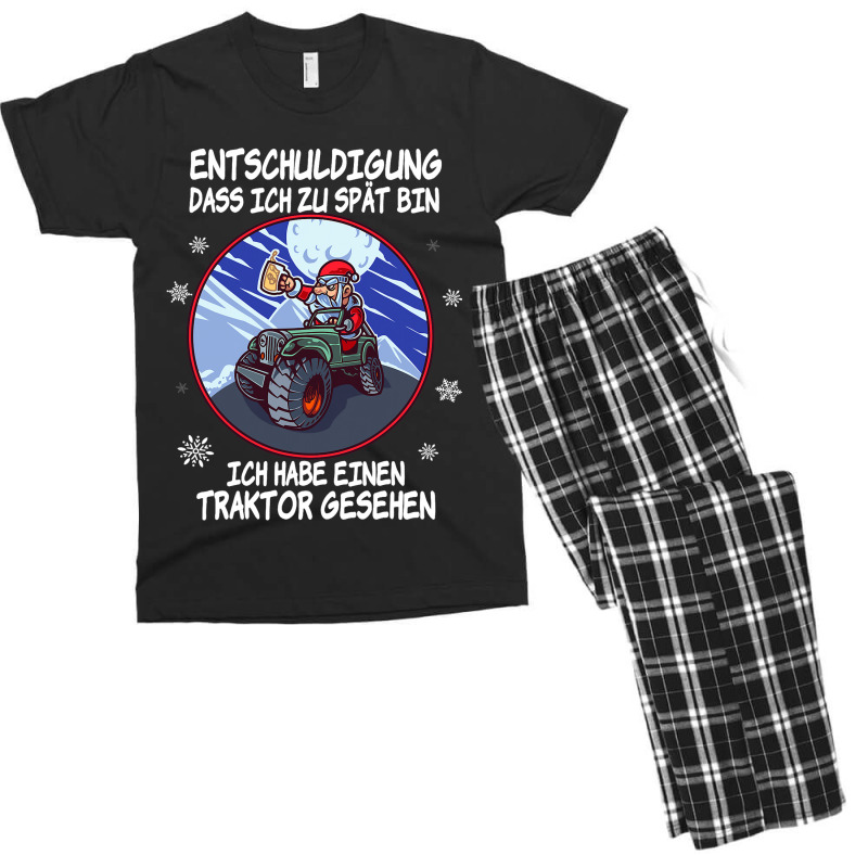 Funny Tractor Seen Tractor Beer Lovers Christmas Men's T-shirt Pajama Set | Artistshot