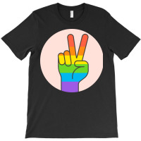 Two Fingers Rainbow T-shirt | Artistshot