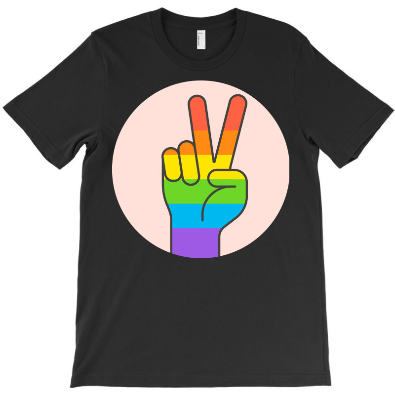 Two Fingers Rainbow T-Shirt by DYNNN | Artistshot