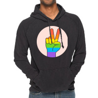 Two Fingers Rainbow Vintage Hoodie | Artistshot