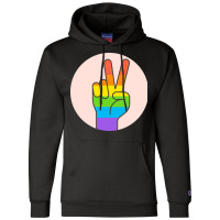 Two Fingers Rainbow Champion Hoodie | Artistshot