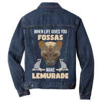 Fossa Hunting Lemurs Carnivore Fossa Graphic Madag Men Denim Jacket | Artistshot