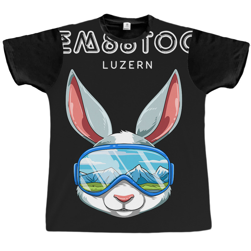 Gemsstock Lucerne Switzerland Retro Ski Hare Graphic T-shirt | Artistshot