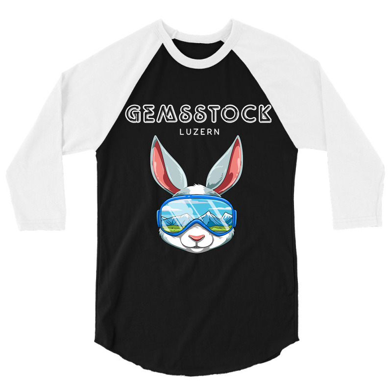 Gemsstock Lucerne Switzerland Retro Ski Hare 3/4 Sleeve Shirt | Artistshot