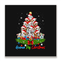 Funny Guinea Pig Christmas Lights Tree Ornament De Metal Print Square | Artistshot