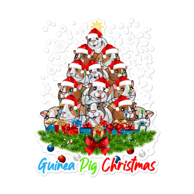 Funny Guinea Pig Christmas Lights Tree Ornament De Sticker | Artistshot