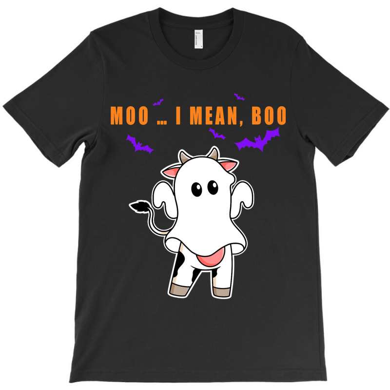 Ghost Cow Moo I Mean Boo Pumpkin Moon Halloween 1 T-shirt | Artistshot