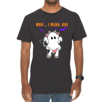 Ghost Cow Moo I Mean Boo Pumpkin Moon Halloween 1 Vintage T-shirt | Artistshot