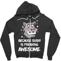 Freaking Awesome Sushi Lover Lemur Asian Food Japa Zipper Hoodie | Artistshot