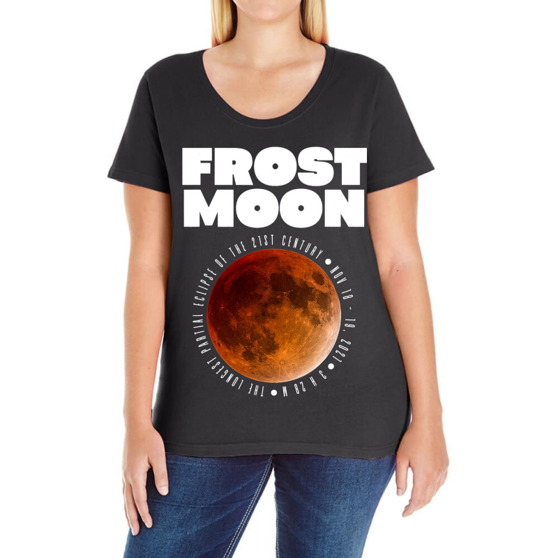 Frost Moon The Longest Partial Lunar Eclipse232 Ladies Curvy T-Shirt by MalikMorsee | Artistshot