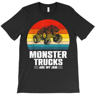 Vintage Monster Truck Are My Jam Boys Retro Sunset Engines T Shirt T-shirt Designed By Suarez Greenantonia