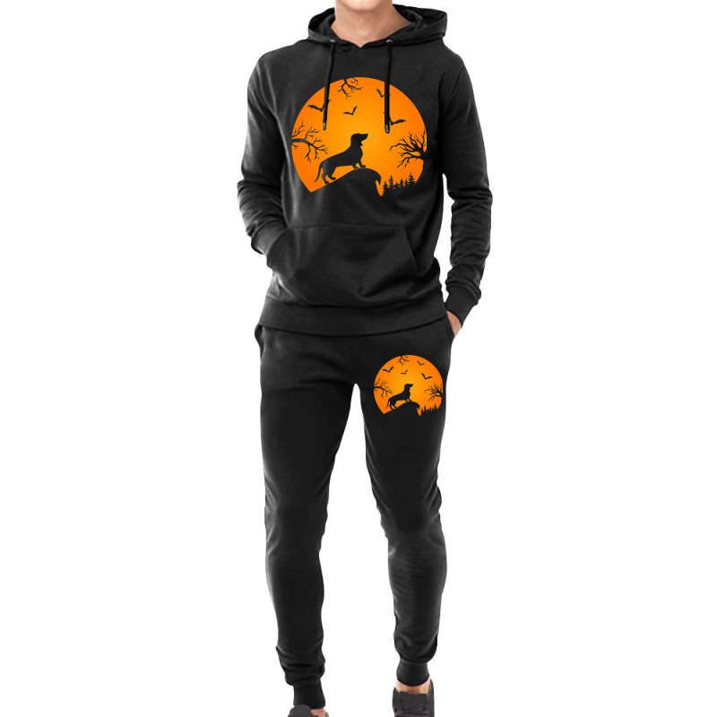 Funny Weiner Dog In The Moon Dachshund And Hallowe Hoodie & Jogger Set | Artistshot