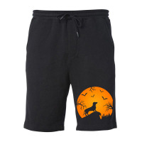 Funny Weiner Dog In The Moon Dachshund And Hallowe Fleece Short | Artistshot