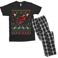 Funny Ugly Christmas Buffalo Red Plaid Otter Anima Men's T-shirt Pajama Set | Artistshot