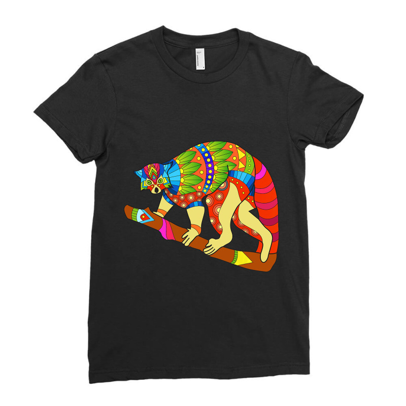 Ethnic Lemur Boho Mandala Yoga Lover Men Women Ladies Fitted T-Shirt by BRANDONROBERSON | Artistshot