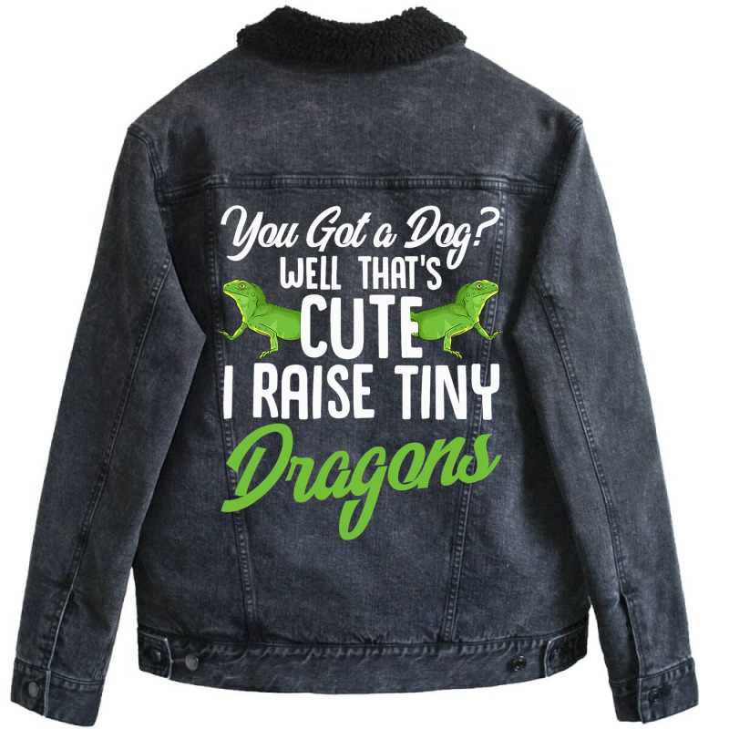 Funny Pet Chinese Water Dragon Gift Lizard Humor R Unisex Sherpa-lined Denim Jacket | Artistshot