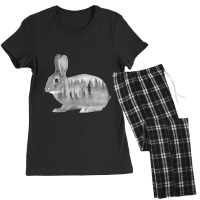 European Hare Silhouette Rabbit Forest Nature Desi Women's Pajamas Set | Artistshot