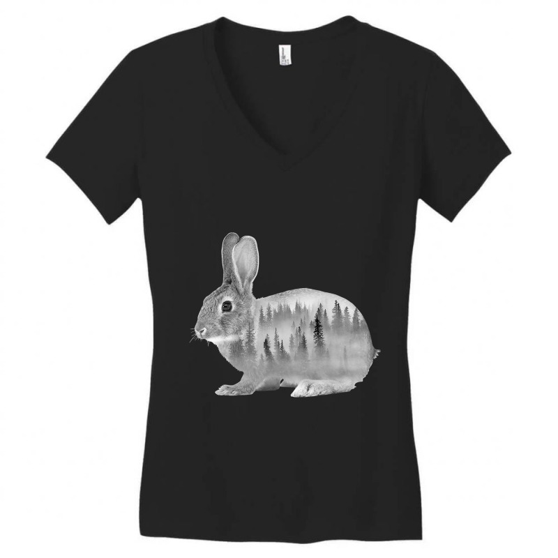 European Hare Silhouette Rabbit Forest Nature Desi Women's V-Neck T-Shirt by TONYGYARMATI | Artistshot