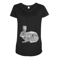 European Hare Silhouette Rabbit Forest Nature Desi Maternity Scoop Neck T-shirt | Artistshot