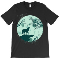 Full Moon Forest Animal Predator Moonlight Howling T-shirt | Artistshot