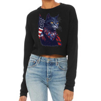 Pawsome Patriot Cat Strikes Again Cropped Sweater | Artistshot