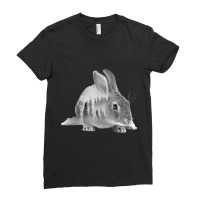 European Hare Silhouette Rabbit Forest Nature Desi Ladies Fitted T-shirt | Artistshot