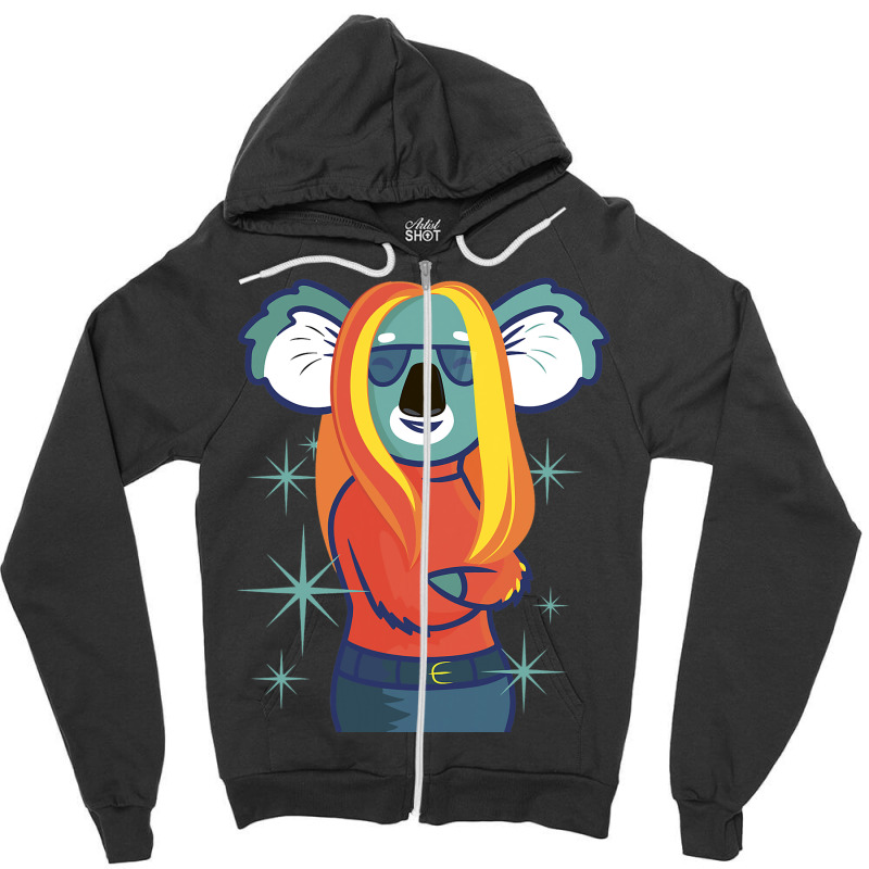 Funny Koala Girl Shirt Cute Graphic Koala Costume Zipper Hoodie | Artistshot