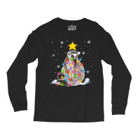 Funny Xmas Lemur Animals Lover Christmas Tree Ligh Long Sleeve Shirts | Artistshot