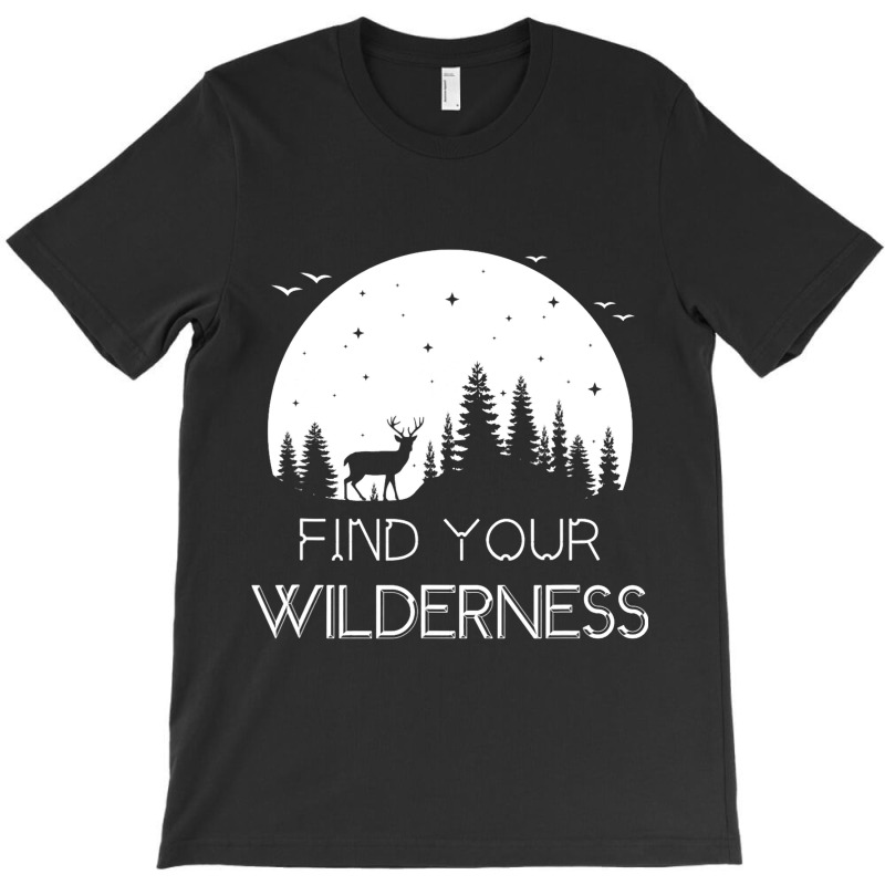 Find Your Wilderness Deer Moon Hiking Camping Atmo T-shirt | Artistshot