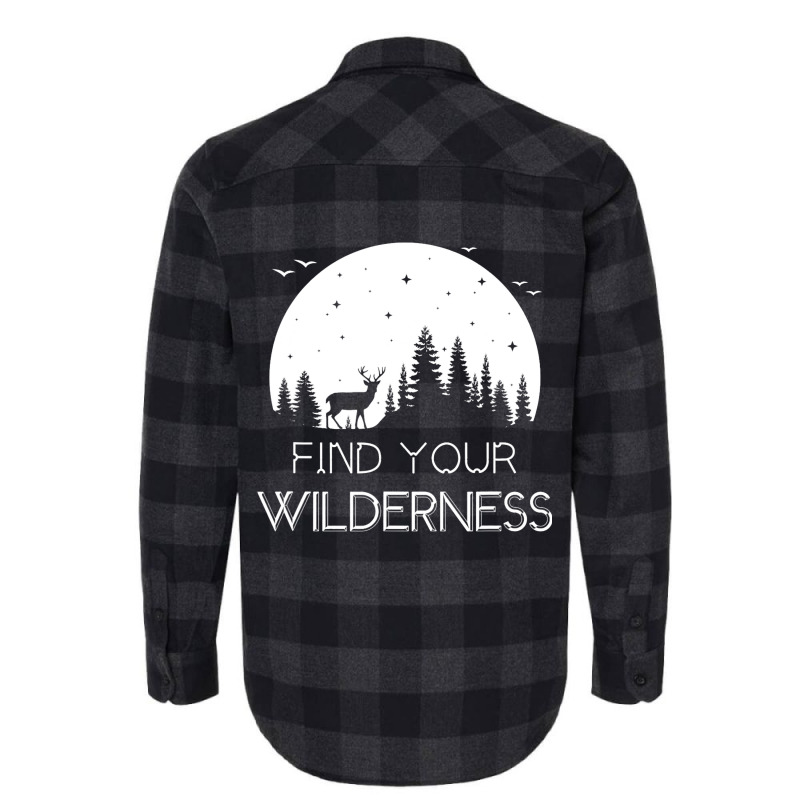 Find Your Wilderness Deer Moon Hiking Camping Atmo Flannel Shirt | Artistshot