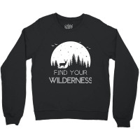 Find Your Wilderness Deer Moon Hiking Camping Atmo Crewneck Sweatshirt | Artistshot