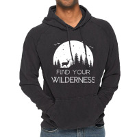 Find Your Wilderness Deer Moon Hiking Camping Atmo Vintage Hoodie | Artistshot