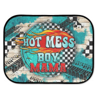 Hot Mess Boy Mama With Fire Rear Car Mat | Artistshot