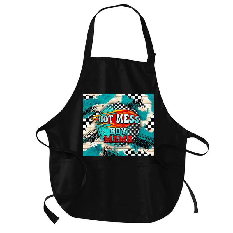 Hot Mess Boy Mama With Fire Medium-length Apron | Artistshot