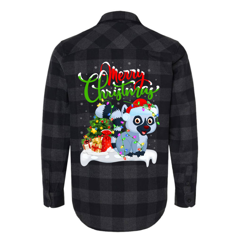 Funny Lemur Animal Lover Xmas Lighting Lemur Chris Flannel Shirt | Artistshot