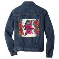 Girl Mama Thunder With Flowers Men Denim Jacket | Artistshot