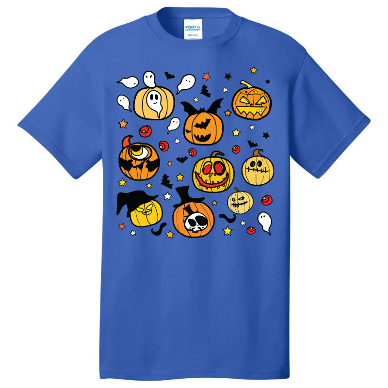 Halloween Pumpkins Face T  Shirt Halloween Pumpkin Lanterns T  Shirt Basic T-shirt | Artistshot