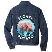 Floaty Potato Funny Manatee Wrong Animal Name Joke Men Denim Jacket | Artistshot