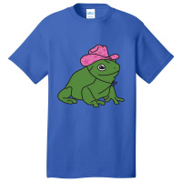 Frog With A Pink Cowboy Hat Sticker Basic T-shirt | Artistshot