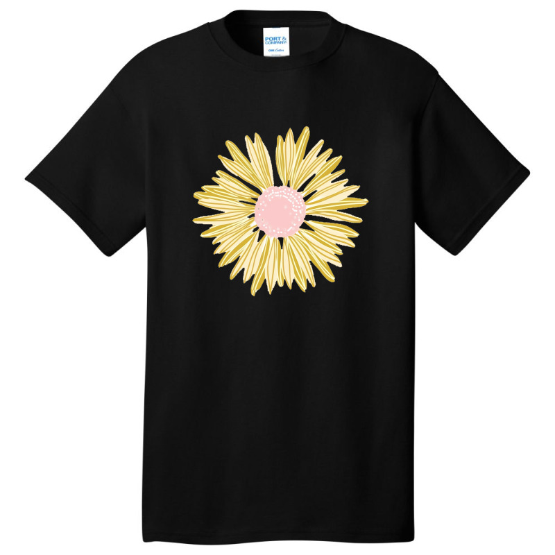 Gold Flower Sticker Basic T-shirt | Artistshot