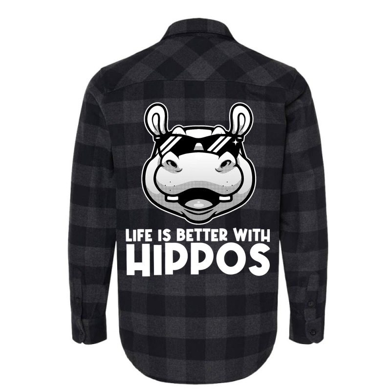 Funny Hippo Design For Men Women Kids Hippopotamus Flannel Shirt | Artistshot