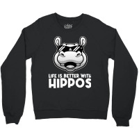 Funny Hippo Design For Men Women Kids Hippopotamus Crewneck Sweatshirt | Artistshot