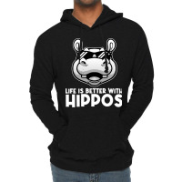 Funny Hippo Design For Men Women Kids Hippopotamus Lightweight Hoodie | Artistshot