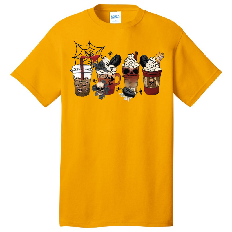 Spice Latte Iced Halloween T Shirthorror Fall Coffee Pumpkin Spice Lat Basic T-shirt | Artistshot