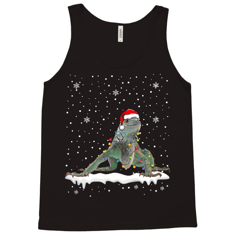 Funny Santa Iguana Christmas Lights Animals Lover Tank Top | Artistshot