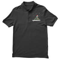 Funny Santa Iguana Christmas Lights Animals Lover Men's Polo Shirt | Artistshot